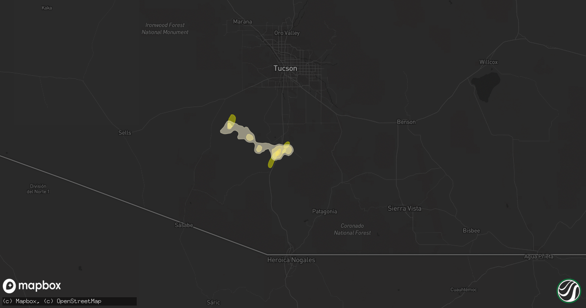 Hail Map in Green Valley, AZ on September 11, 2022 HailTrace